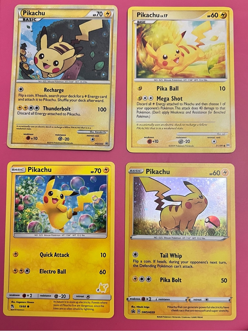 Pikachu Pokemon (4 Card Bundle)